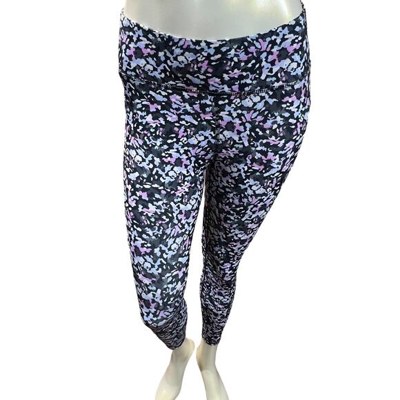 Avia Pink Blue Abstract High Waist Athletic Leggings Recycled Fabric L 10-12 - Picture 4 of 16